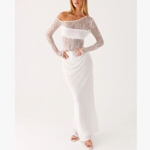 Peppermayo take your time white maxi dress